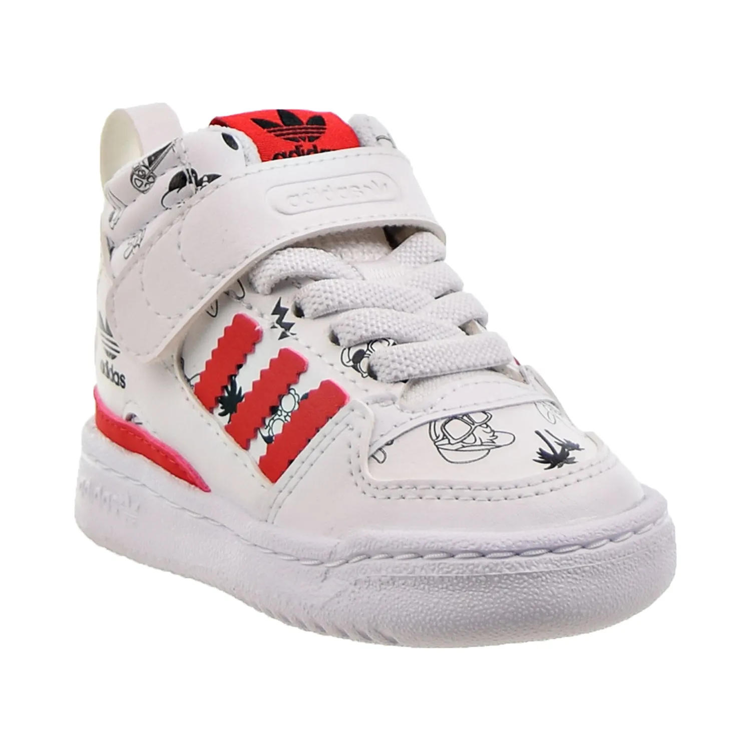 Adidas Disney Forum Mid 360 Toddler's Shoes Cloud White-Vivid Red