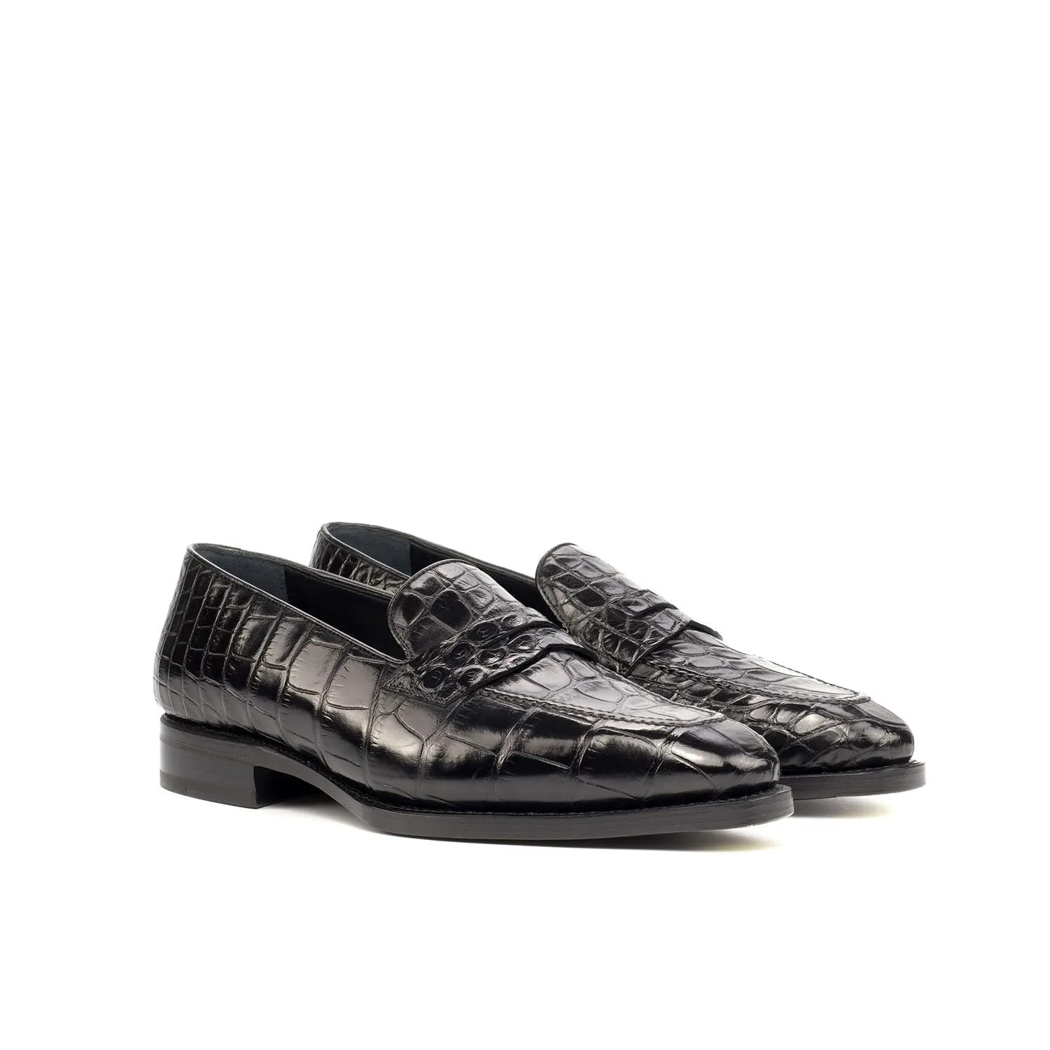 Ambrogio Bespoke Men's Handmade Custom Shoes Gray Patina Leather Oxfords (AMB1742)