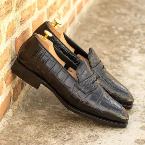 Ambrogio Bespoke Men's Handmade Custom Shoes Gray Patina Leather Oxfords (AMB1742)