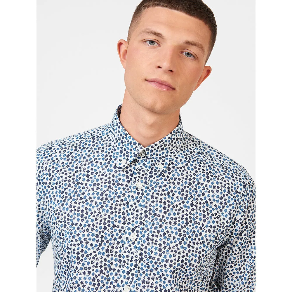 Ben Sherman Long Sleeve Shirt: Ditsy Floral - Snow White