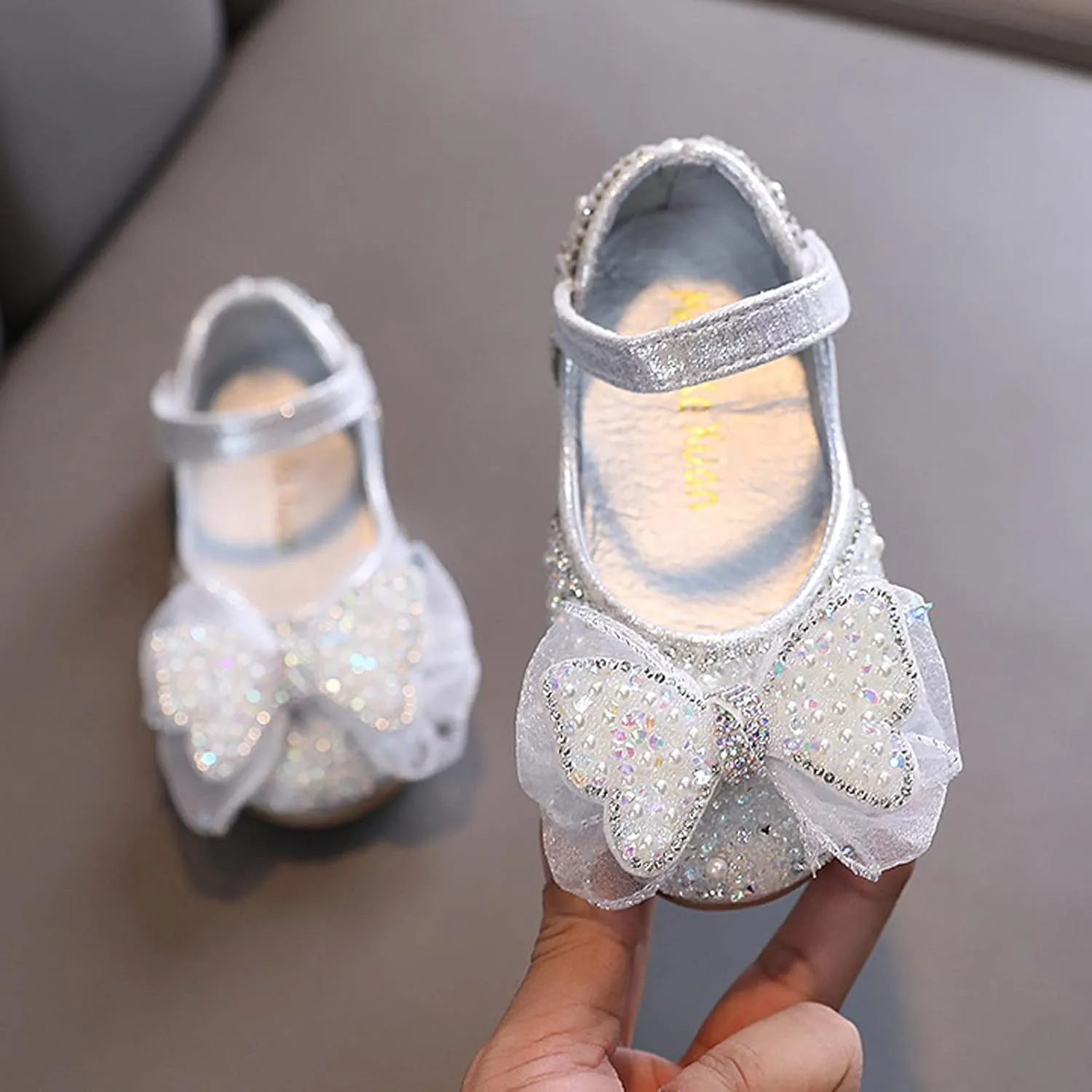 Boot 7 Summer Girls Dance Shoes Princess Dress Performance Shoes Pearl Sequin Ribbon Bow Light Solid Color Elegant and