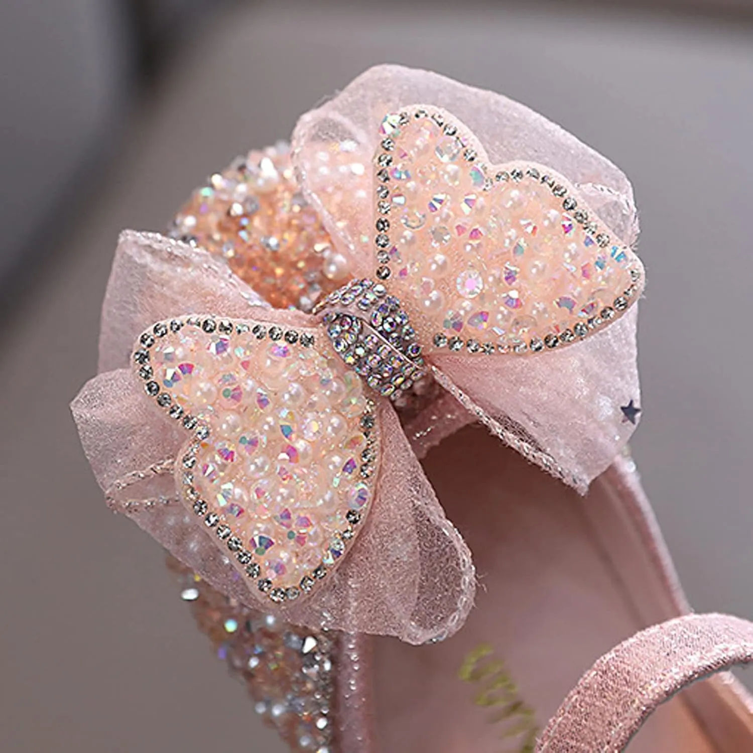 Boot 7 Summer Girls Dance Shoes Princess Dress Performance Shoes Pearl Sequin Ribbon Bow Light Solid Color Elegant and