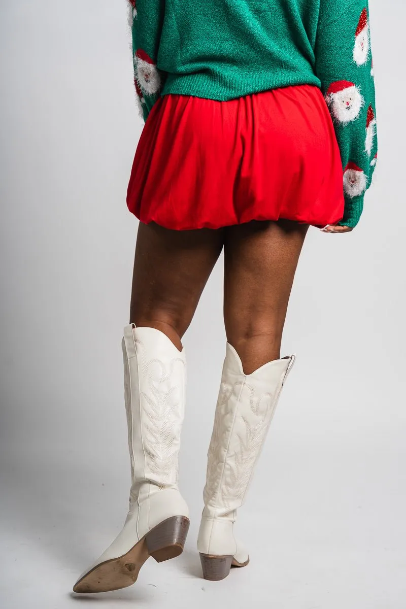 Bubble mini skirt red