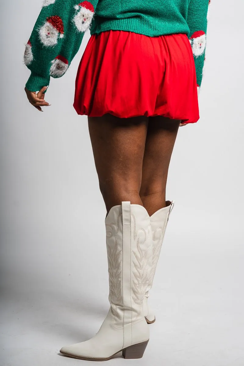 Bubble mini skirt red