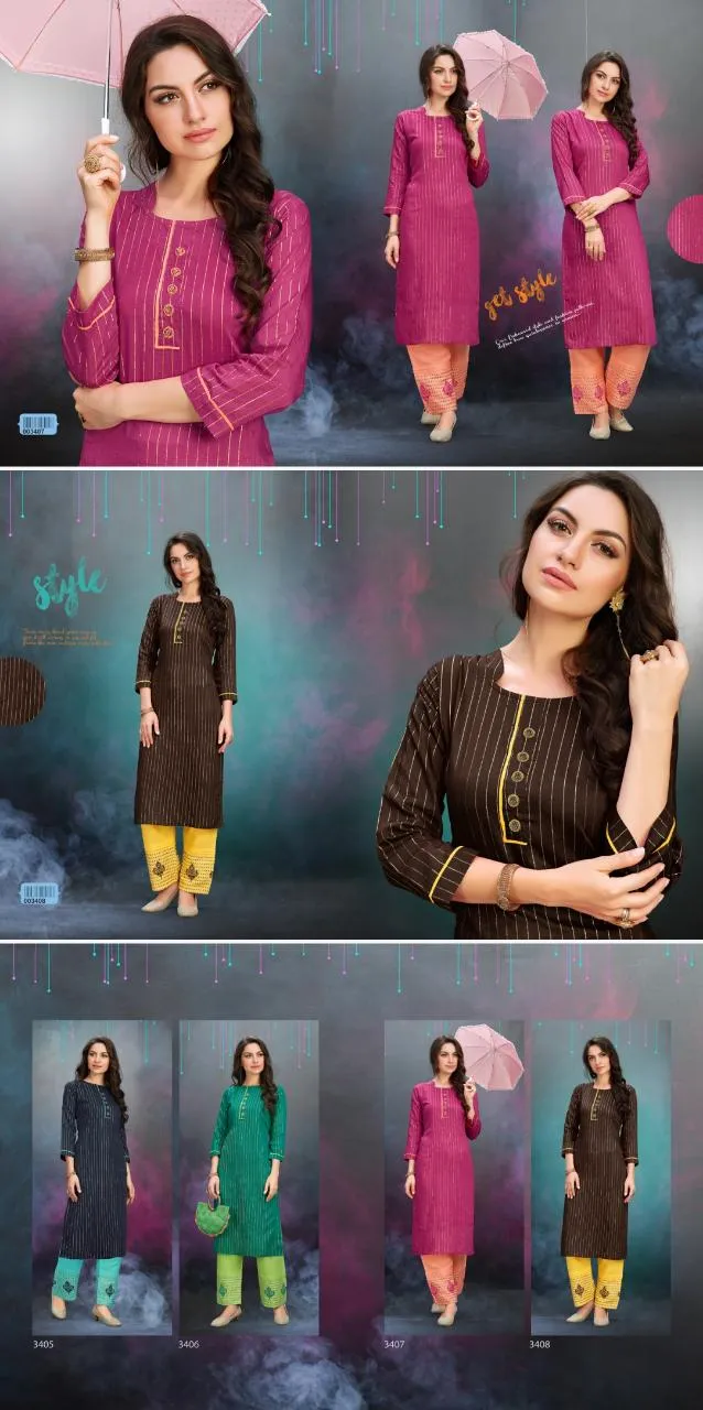 Channel 9 Launched Timnic Chanderi Daily Wear Kurtis Collection