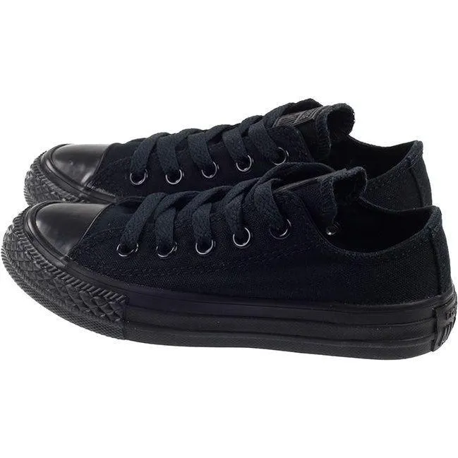 Converse Shoes Kids All Star Ox Low Mono Black Canvas