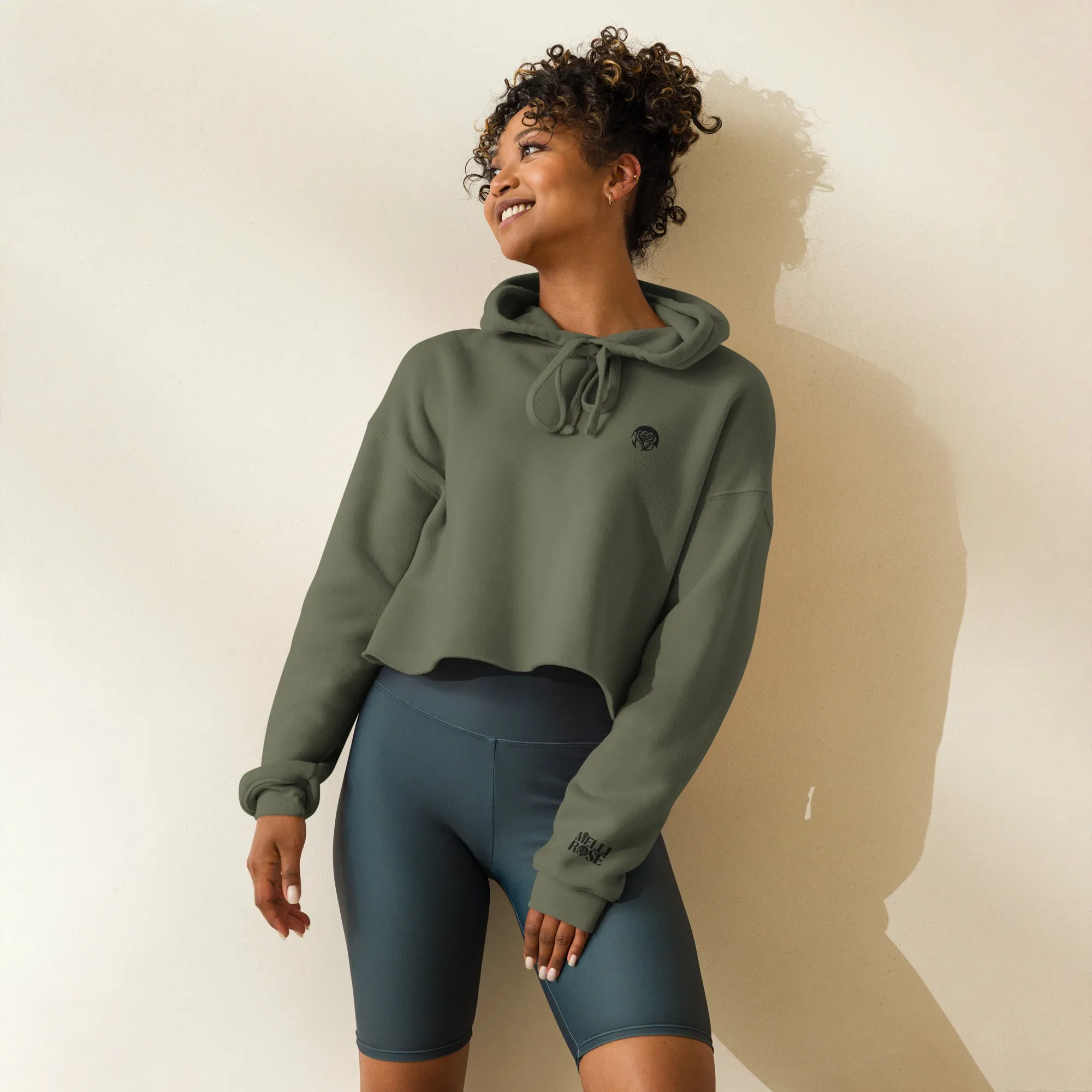 Daily Wear Embroidered Logo Crop Hoodie