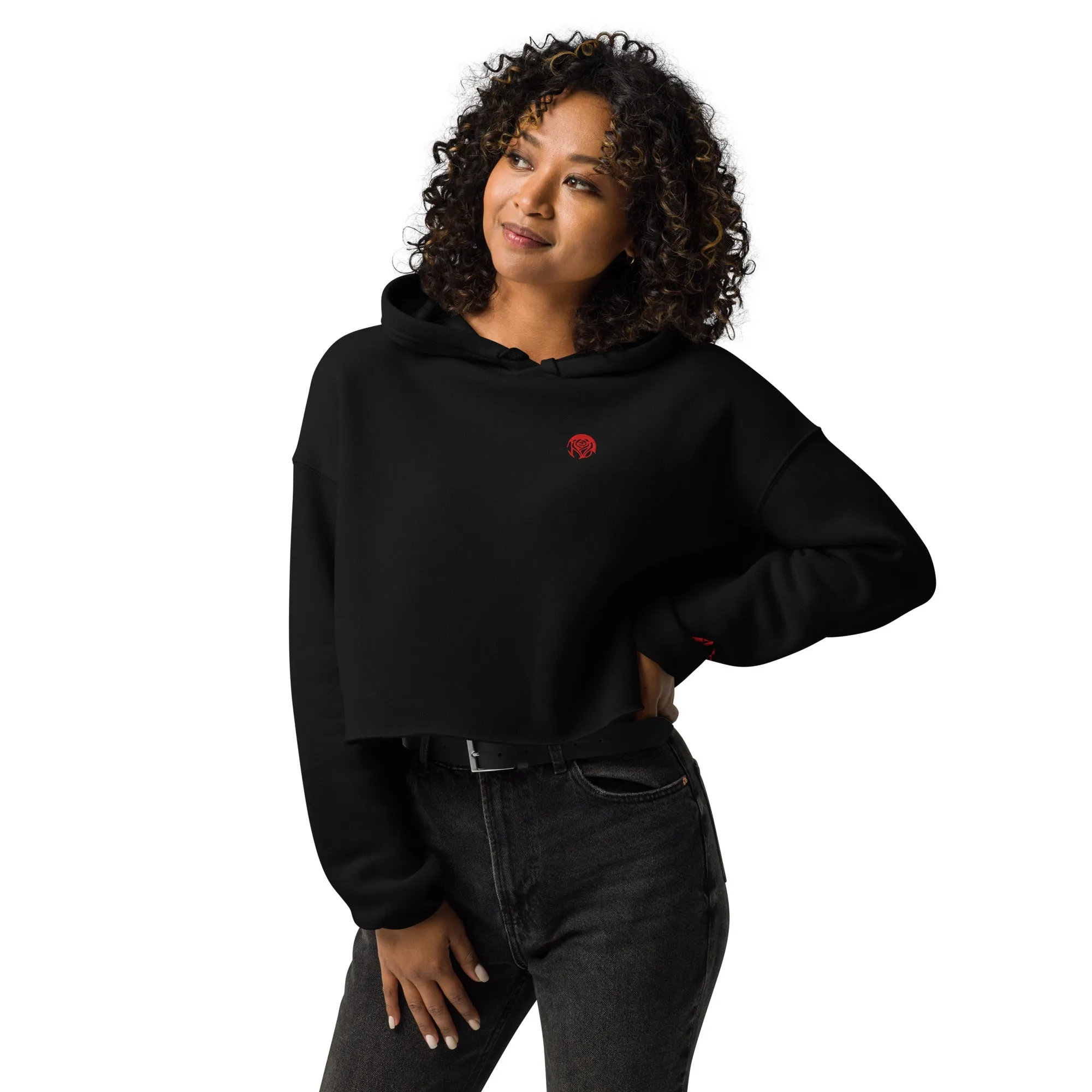 Daily Wear Embroidered Logo Crop Hoodie