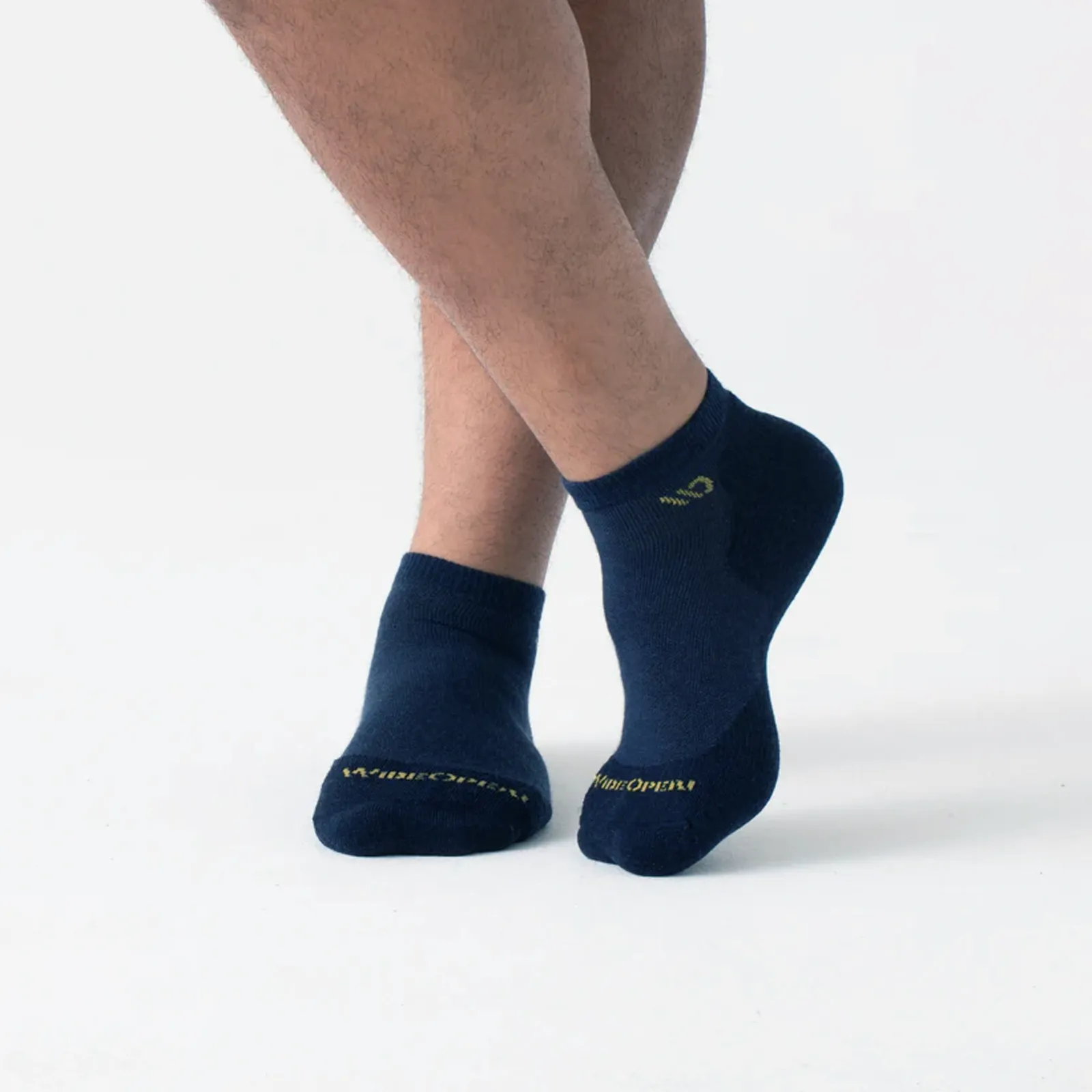 Darn Tough Wide Open Solid Cushioned No Show Sock (Men) - Denim