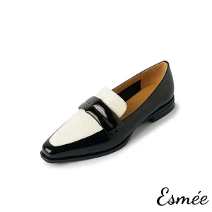 Dual Color Leather Loafers