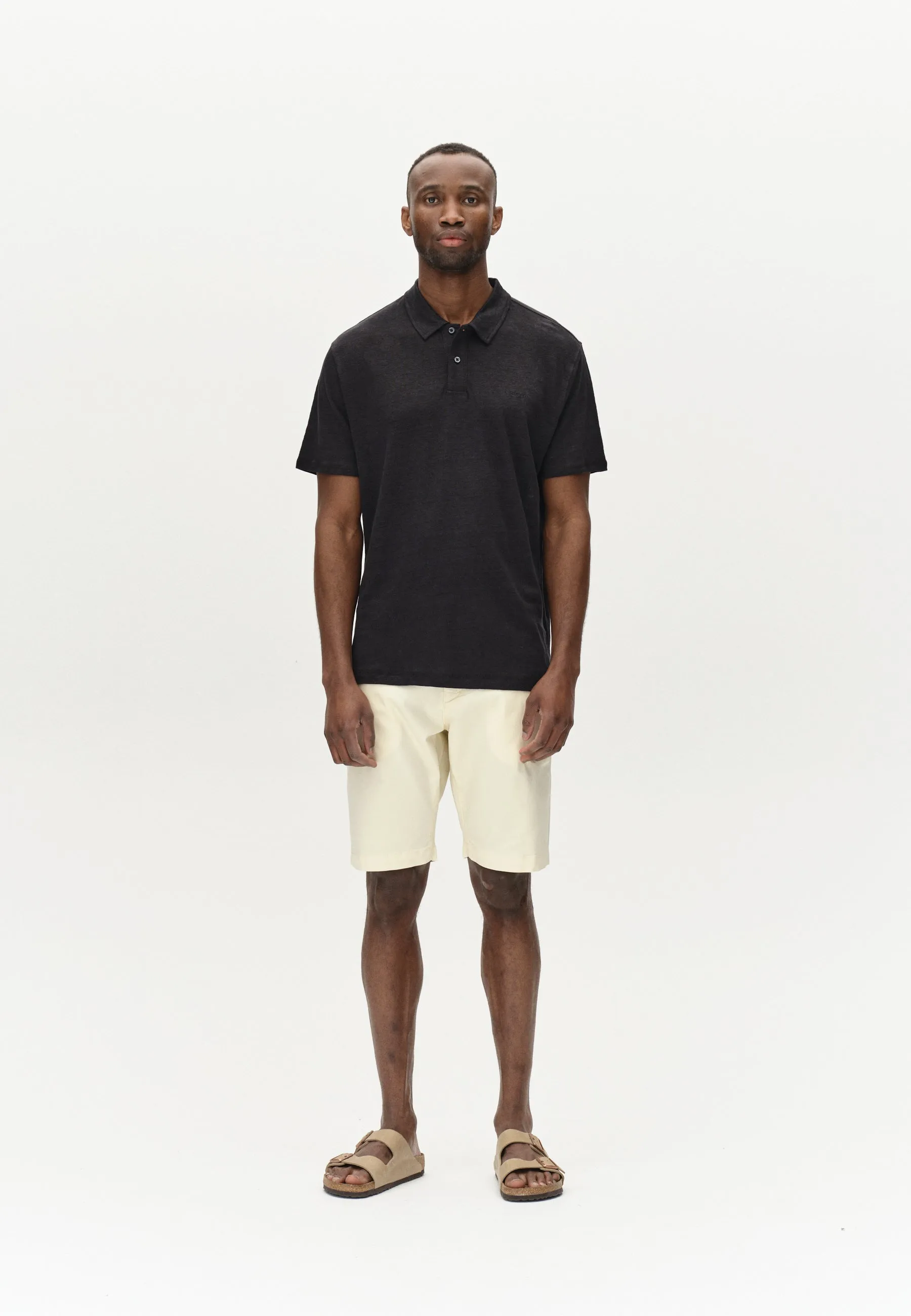 Duke Linen Polo SS - Black