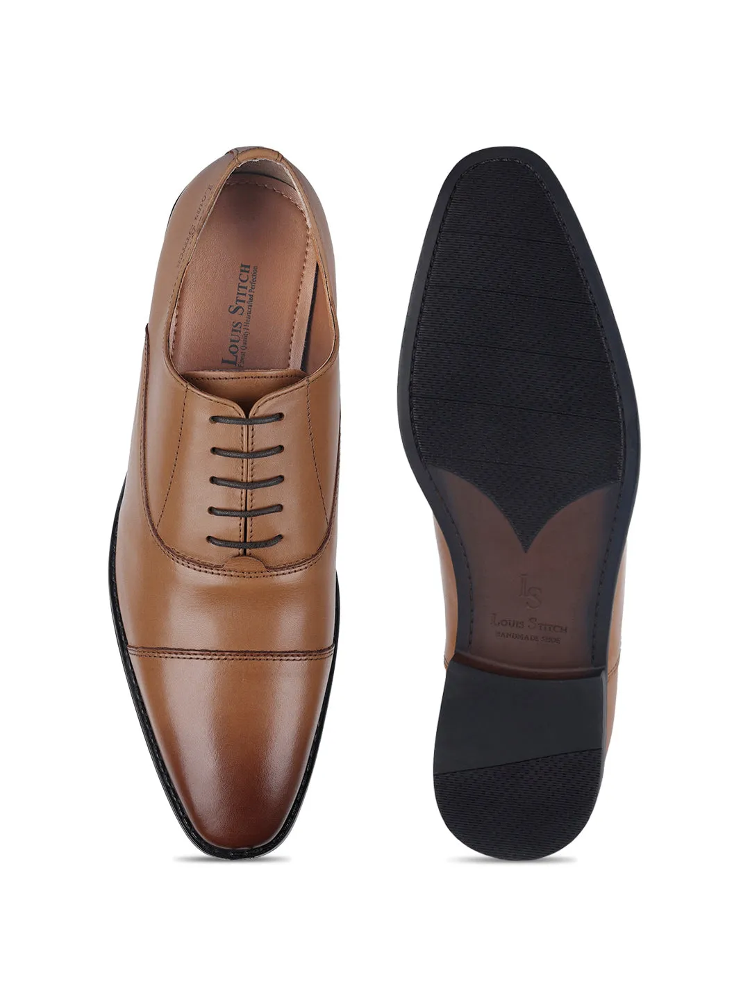 Egyptian Crust Leather Derby British Tan Shoes for Men