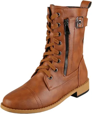 Fall Boots for Women 2024 Ankle Brown Booties Women Ladies Booties Ankle Boots Hiking Shoes Women Soft Sole Fashion Lace-up Round Toe Comfortable Low Heel
