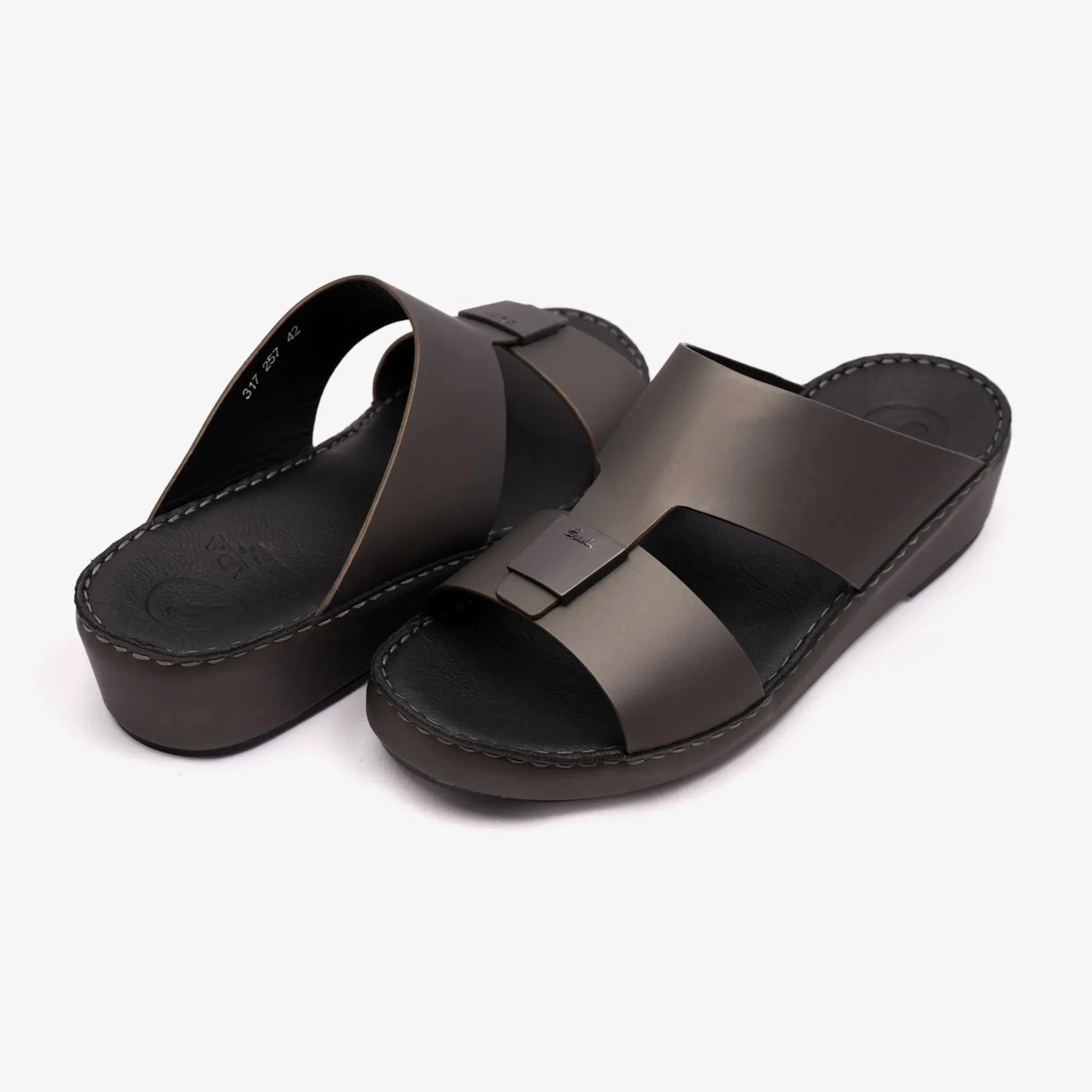FARADA CLASSIC MATTE MODERN LEATHER MEN SANDALS FUMO