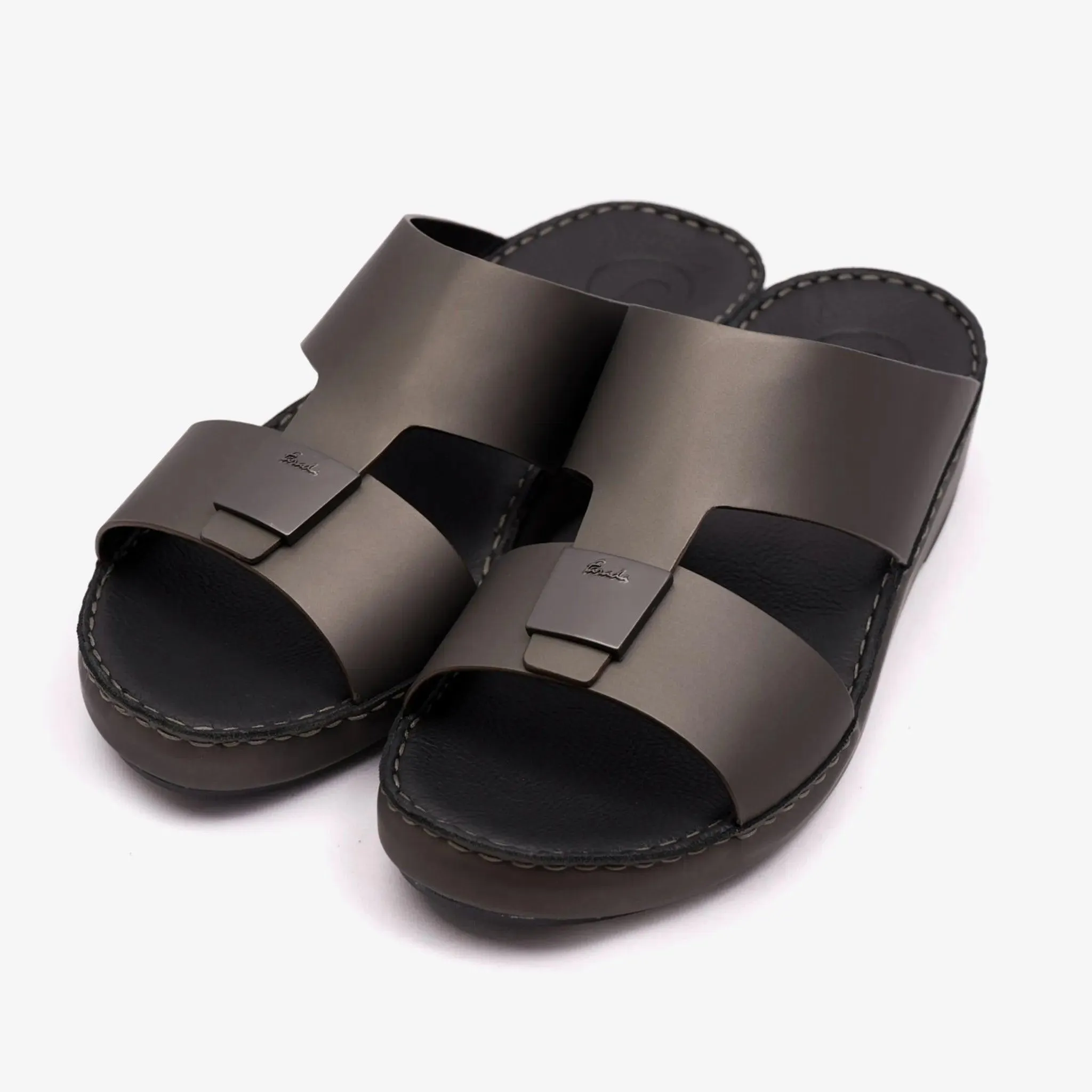 FARADA CLASSIC MATTE MODERN LEATHER MEN SANDALS FUMO
