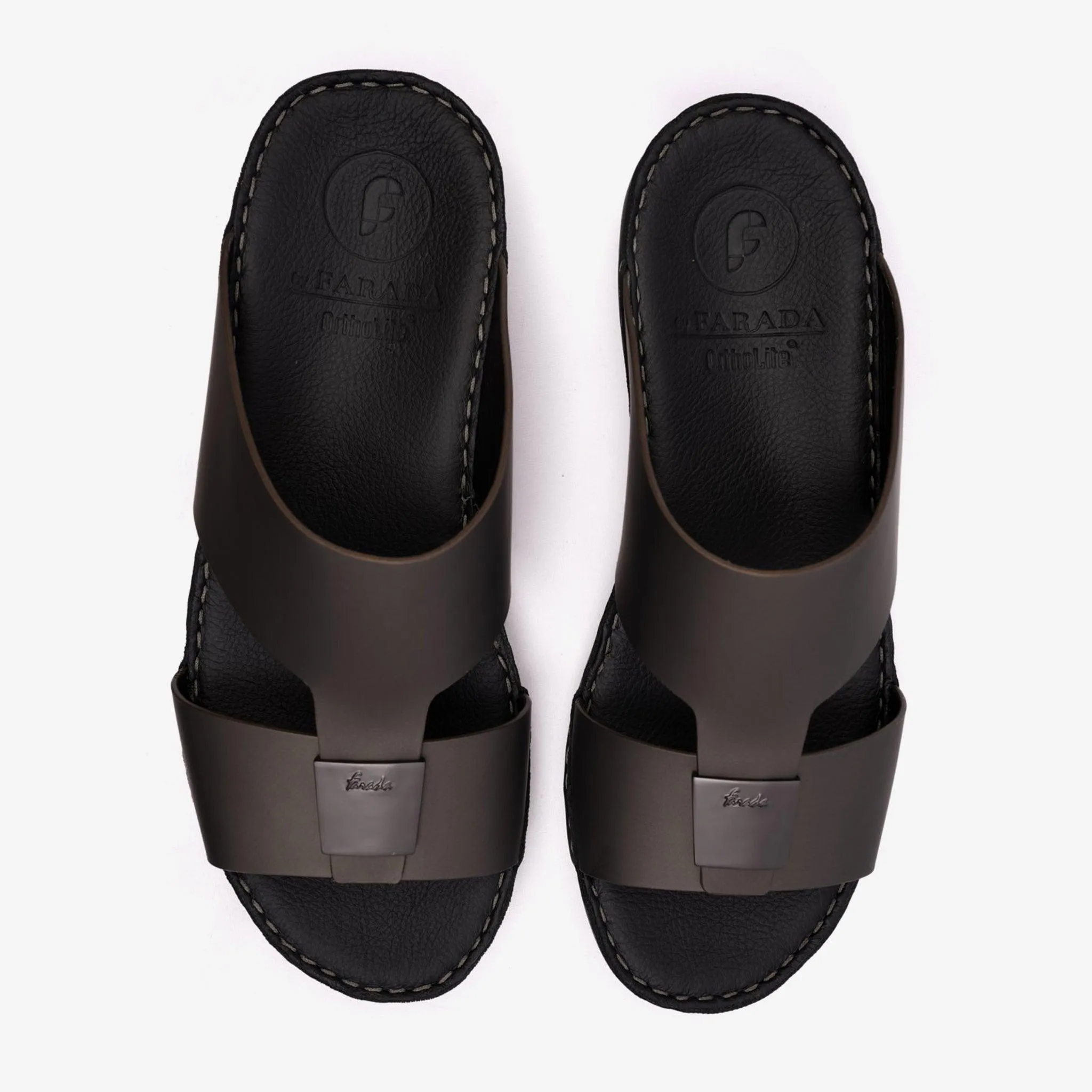 FARADA CLASSIC MATTE MODERN LEATHER MEN SANDALS FUMO