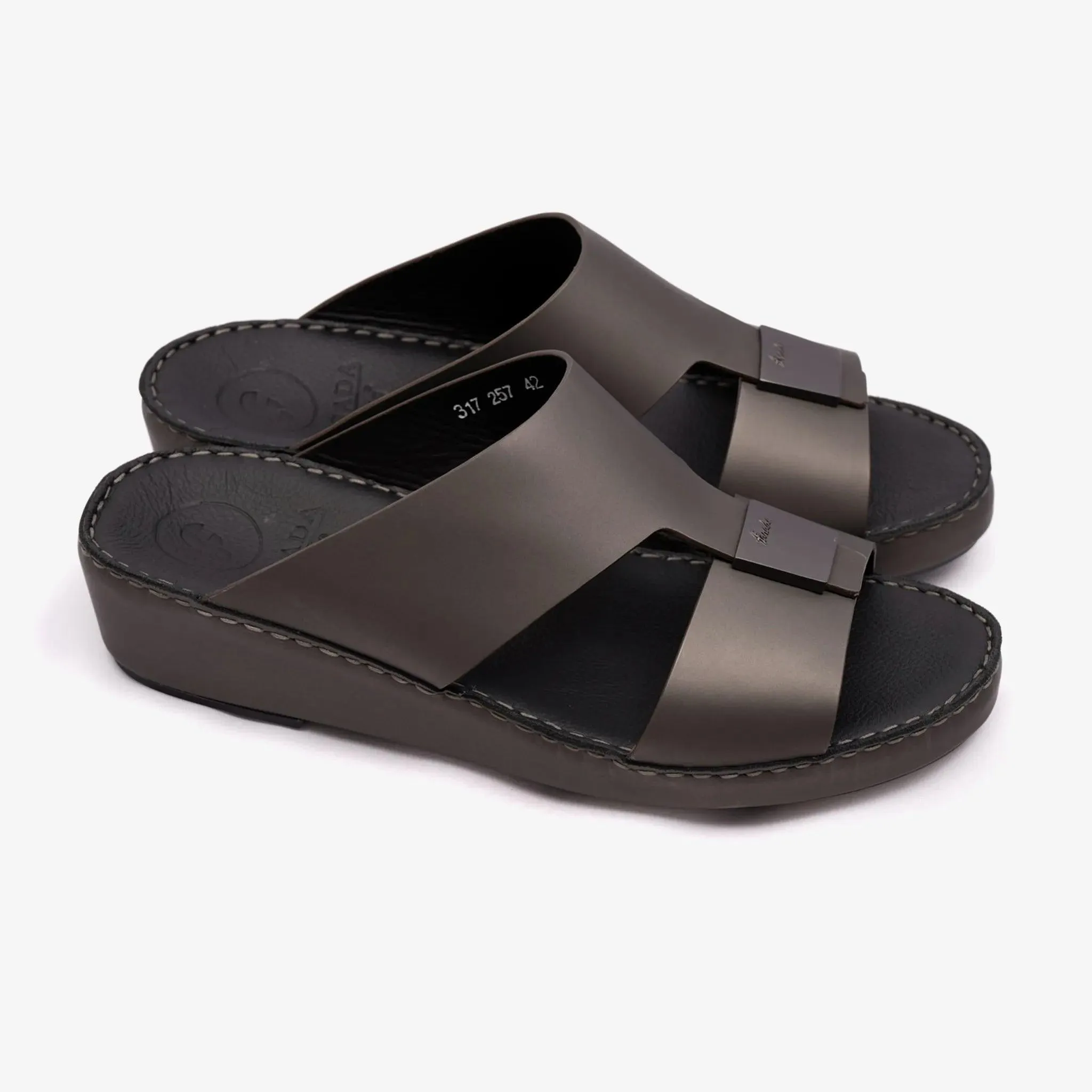 FARADA CLASSIC MATTE MODERN LEATHER MEN SANDALS FUMO