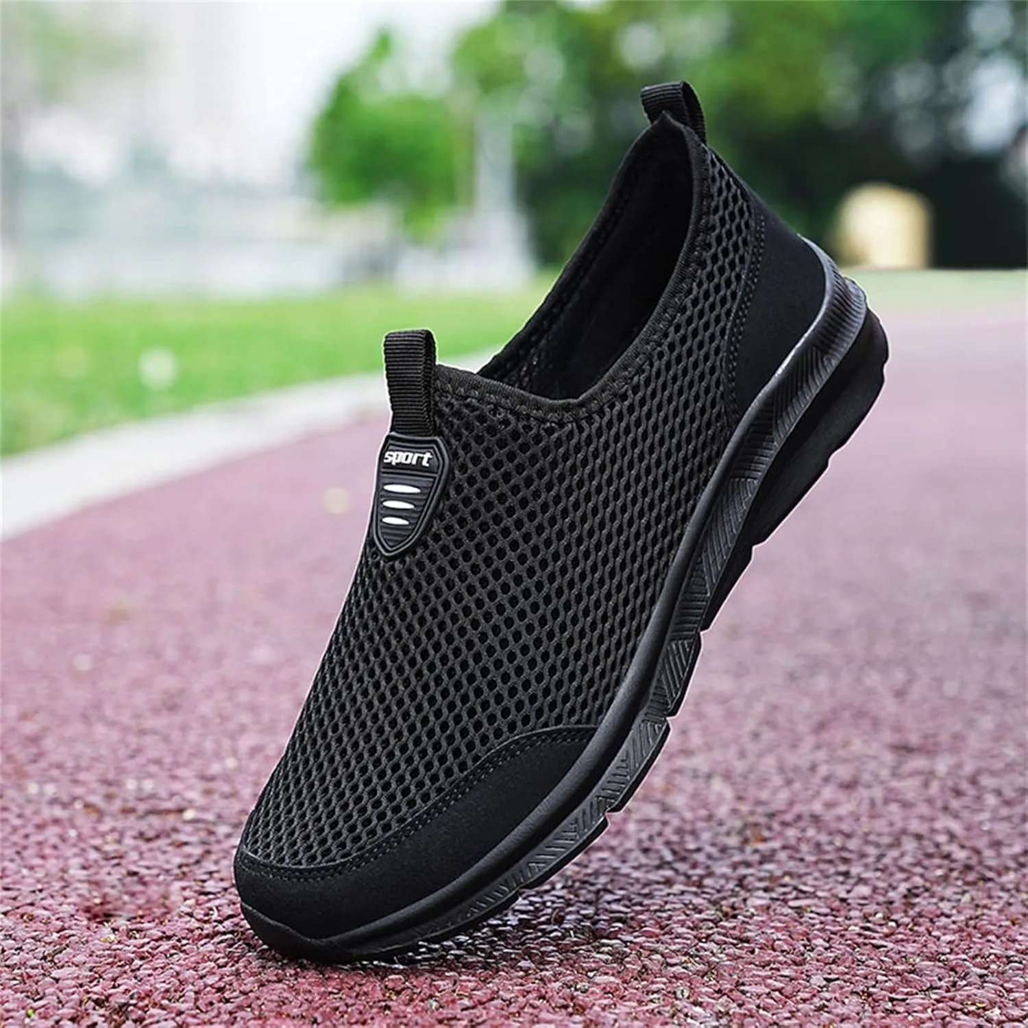 Fashion Summer Shoes Men Ultra Breathable Mesh Slip on Lightweight Casual Flat Non Slip Shoes Sneaker for Men Daily Work Outdoor Indoor Workout with Arch Support