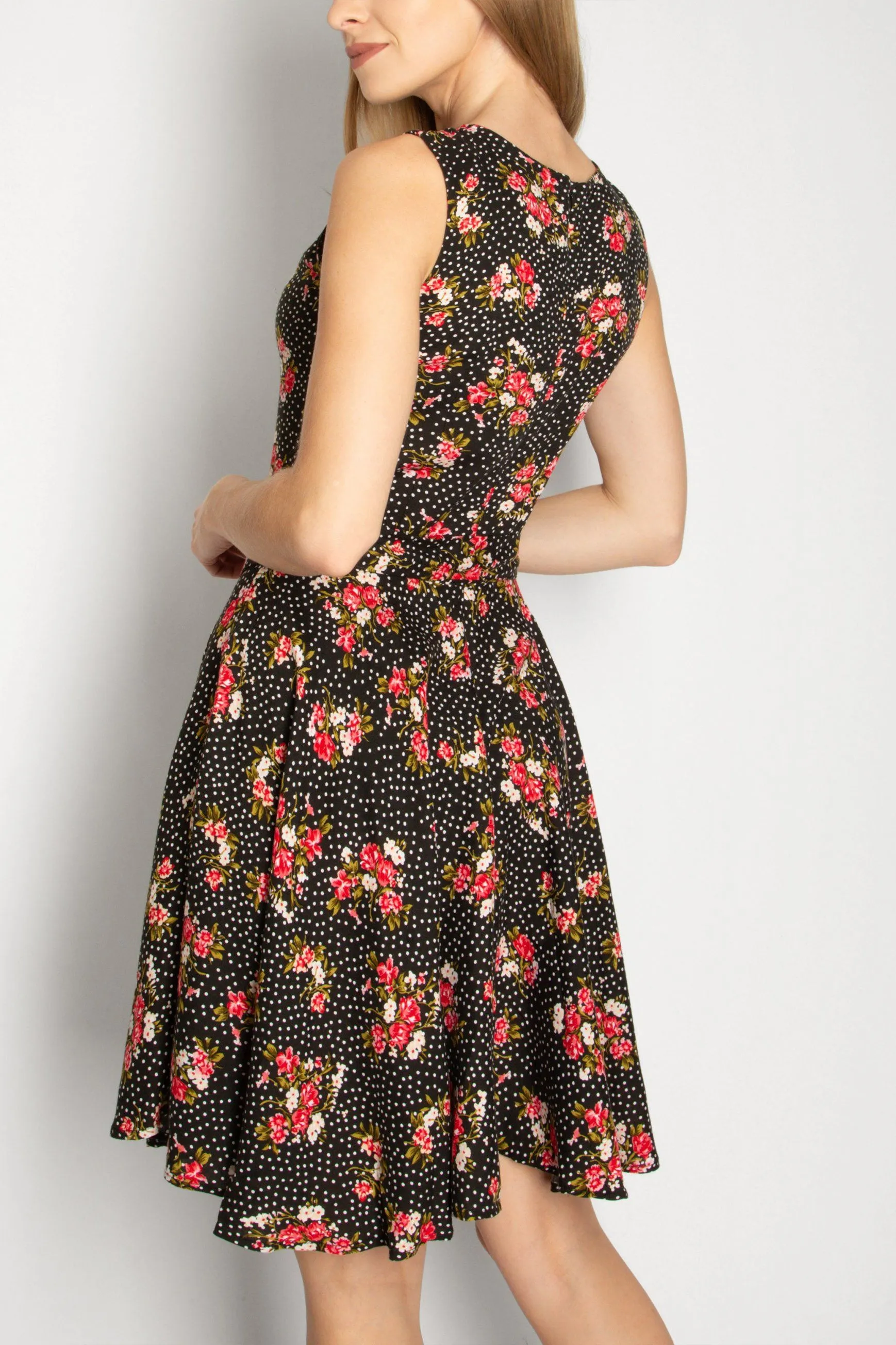 Floral Ditsy Dot Sleeveless Dress