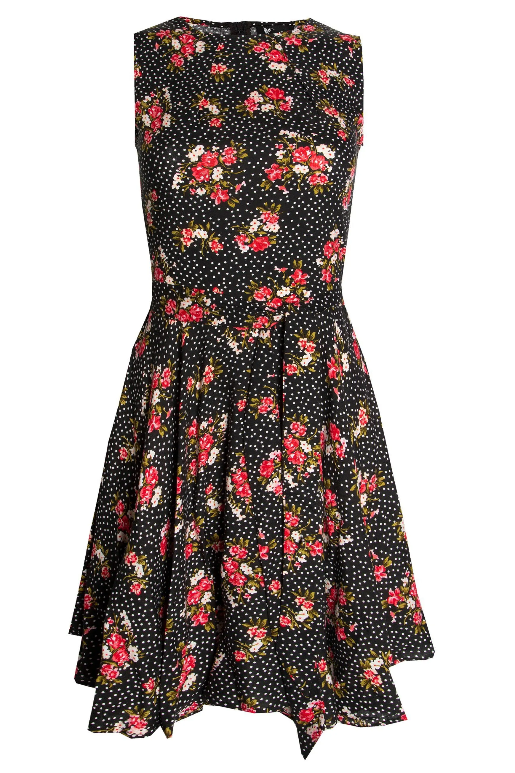 Floral Ditsy Dot Sleeveless Dress