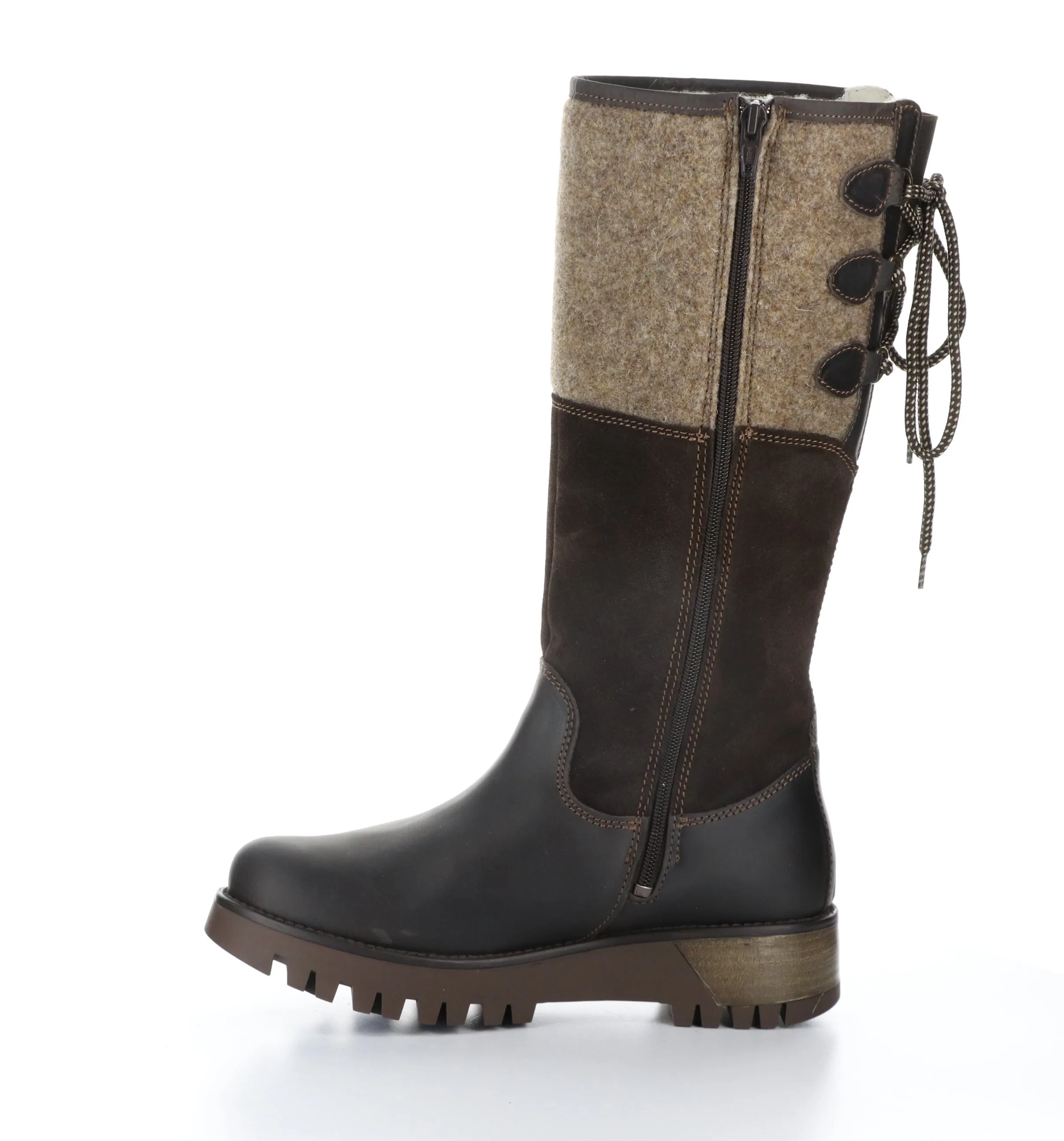 GOOSE PRIMA Dk Brown/Coffee Zip Up Boots