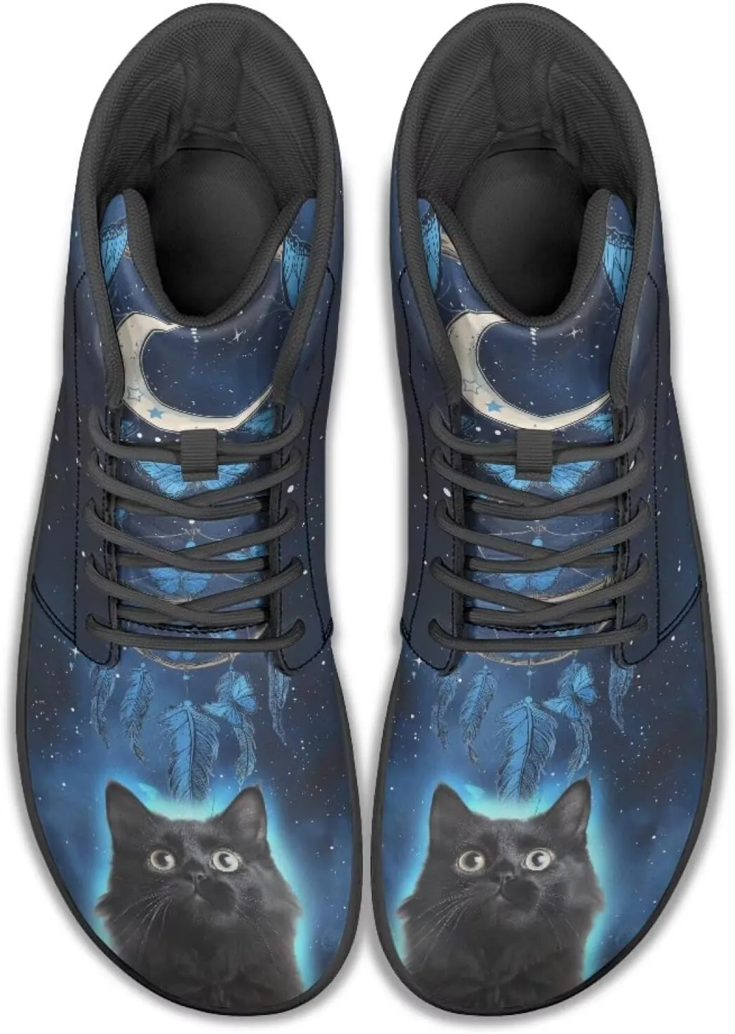 High Top Animal Design Barefoot Shoes Men, Wide Toe, Rubber Sole Sneakers for Running & Zero-Drop Shoes with Ground Feel