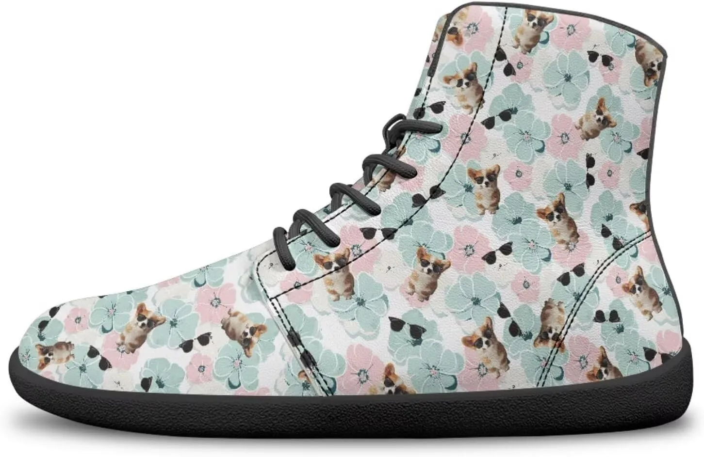 High Top Animal Design Barefoot Shoes Men, Wide Toe, Rubber Sole Sneakers for Running & Zero-Drop Shoes with Ground Feel
