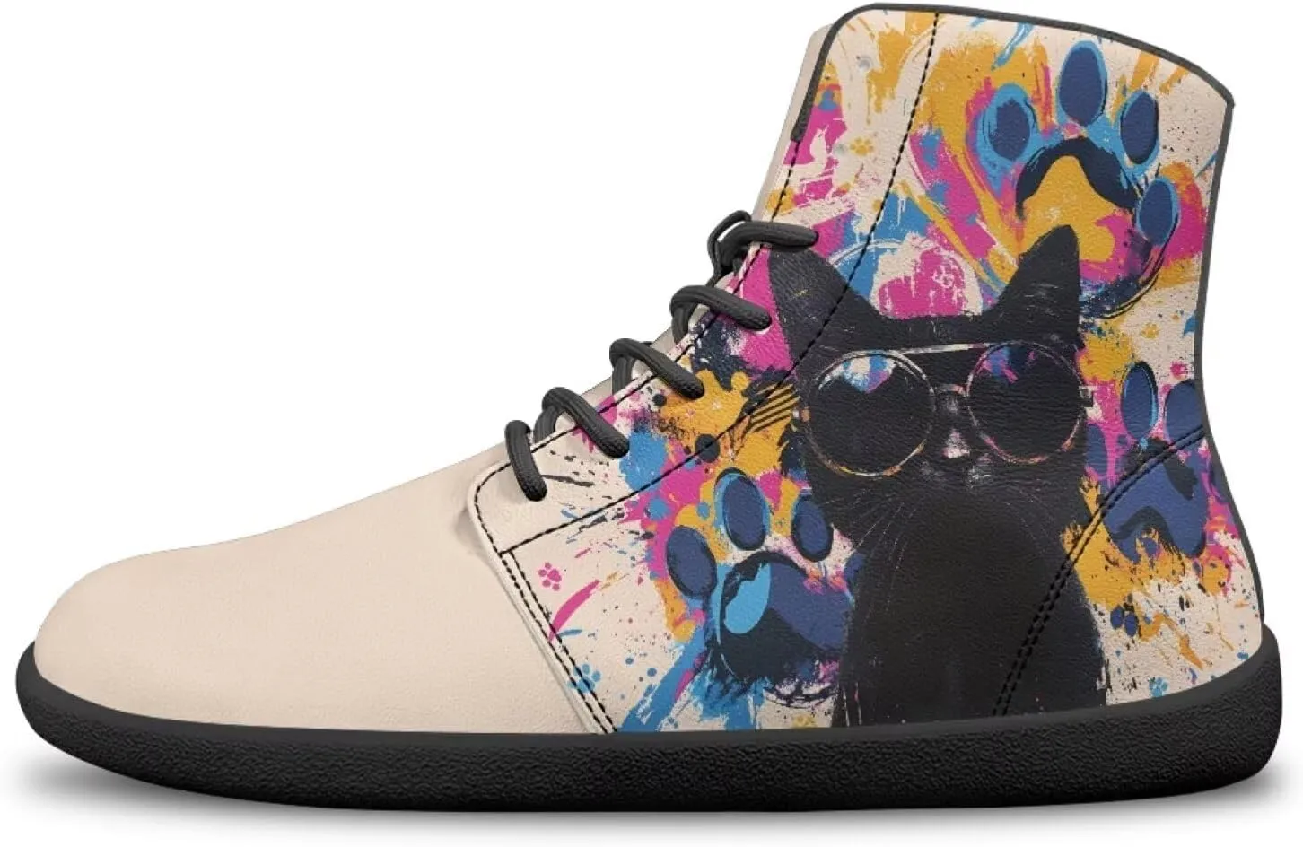 High Top Animal Design Barefoot Shoes Men, Wide Toe, Rubber Sole Sneakers for Running & Zero-Drop Shoes with Ground Feel