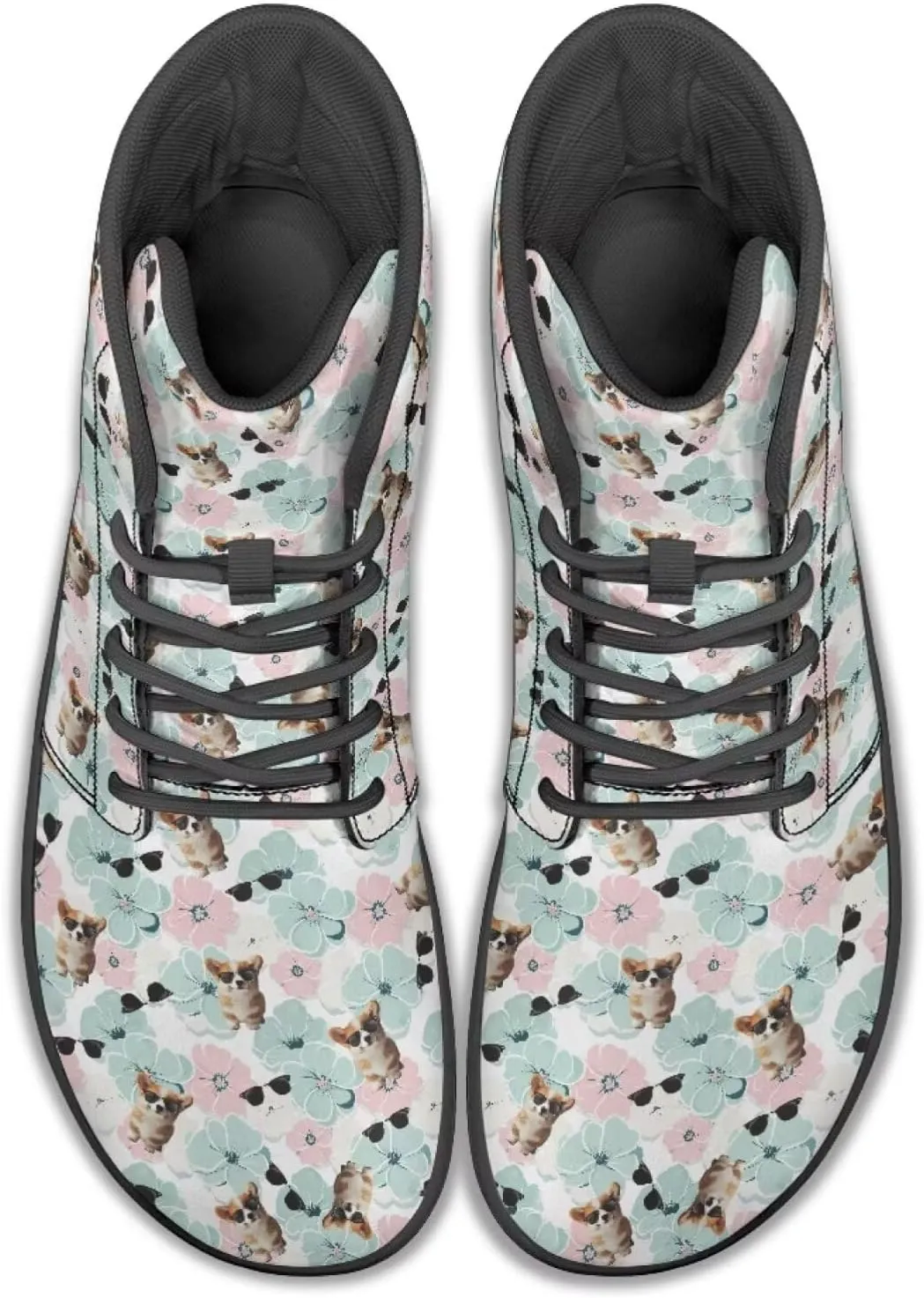High Top Animal Design Barefoot Shoes Men, Wide Toe, Rubber Sole Sneakers for Running & Zero-Drop Shoes with Ground Feel