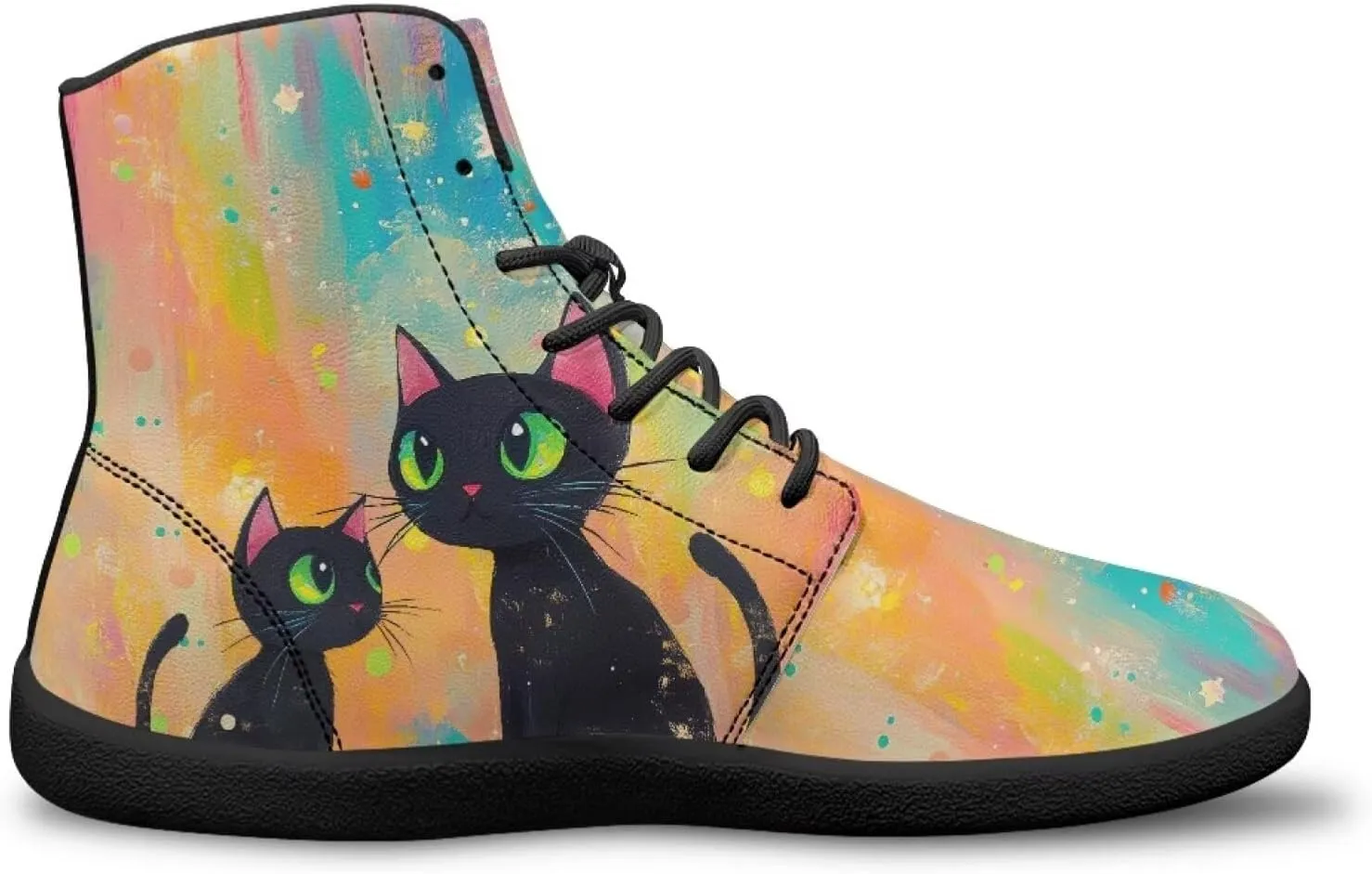 High Top Animal Design Barefoot Shoes Men, Wide Toe, Rubber Sole Sneakers for Running & Zero-Drop Shoes with Ground Feel