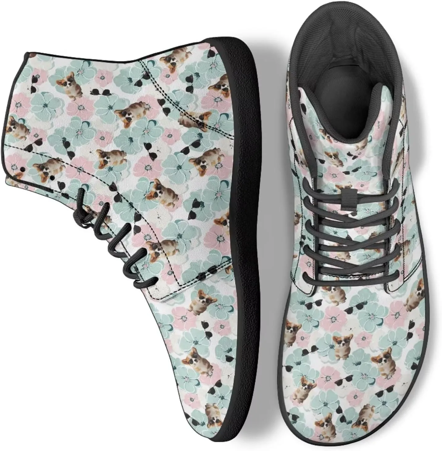 High Top Animal Design Barefoot Shoes Men, Wide Toe, Rubber Sole Sneakers for Running & Zero-Drop Shoes with Ground Feel