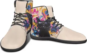 High Top Animal Design Barefoot Shoes Men, Wide Toe, Rubber Sole Sneakers for Running & Zero-Drop Shoes with Ground Feel