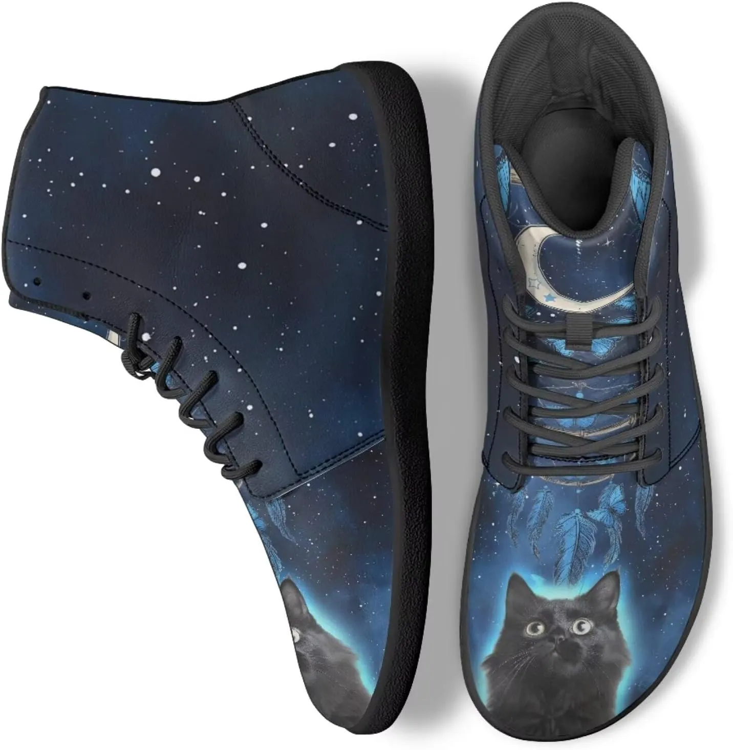 High Top Animal Design Barefoot Shoes Men, Wide Toe, Rubber Sole Sneakers for Running & Zero-Drop Shoes with Ground Feel