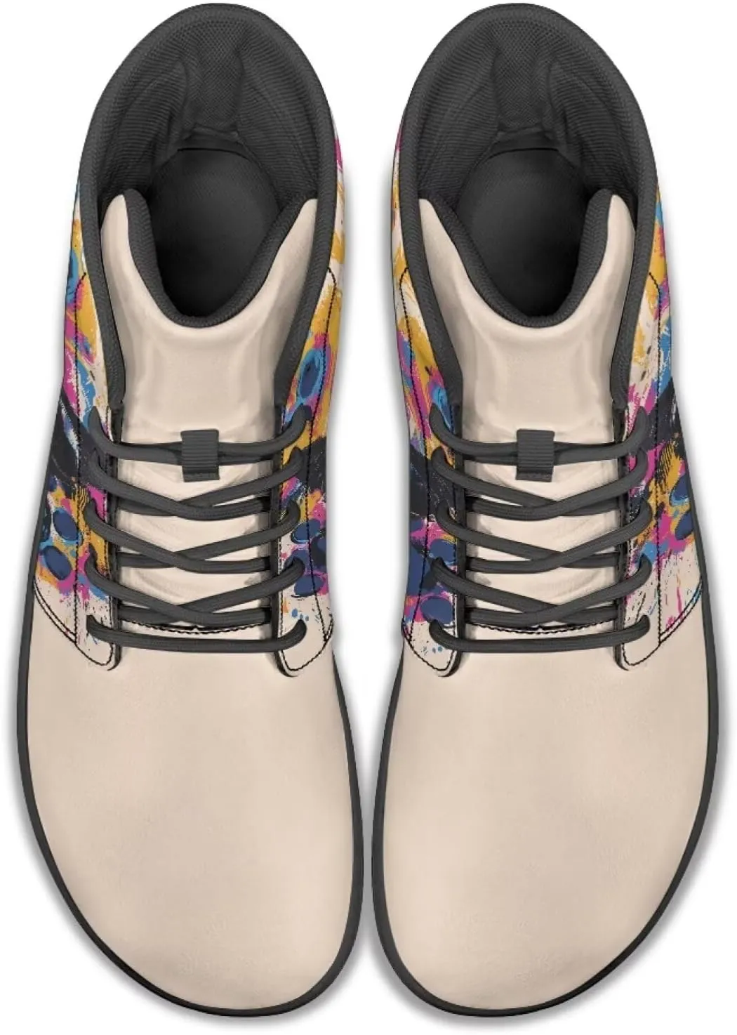 High Top Animal Design Barefoot Shoes Men, Wide Toe, Rubber Sole Sneakers for Running & Zero-Drop Shoes with Ground Feel