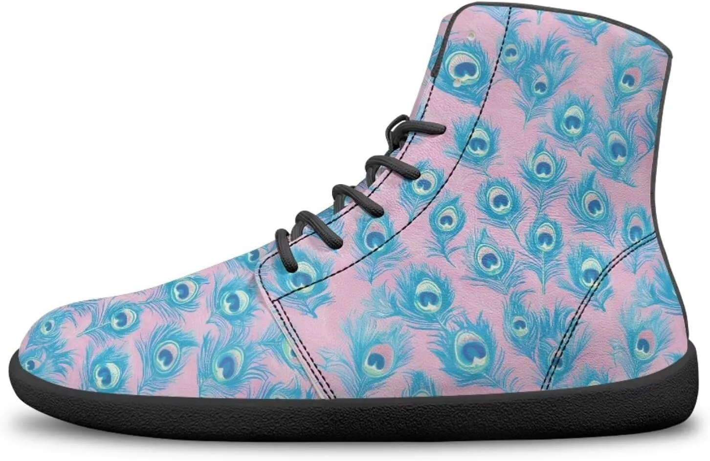 High Top Animal Design Barefoot Shoes Men, Wide Toe, Rubber Sole Sneakers for Running & Zero-Drop Shoes with Ground Feel