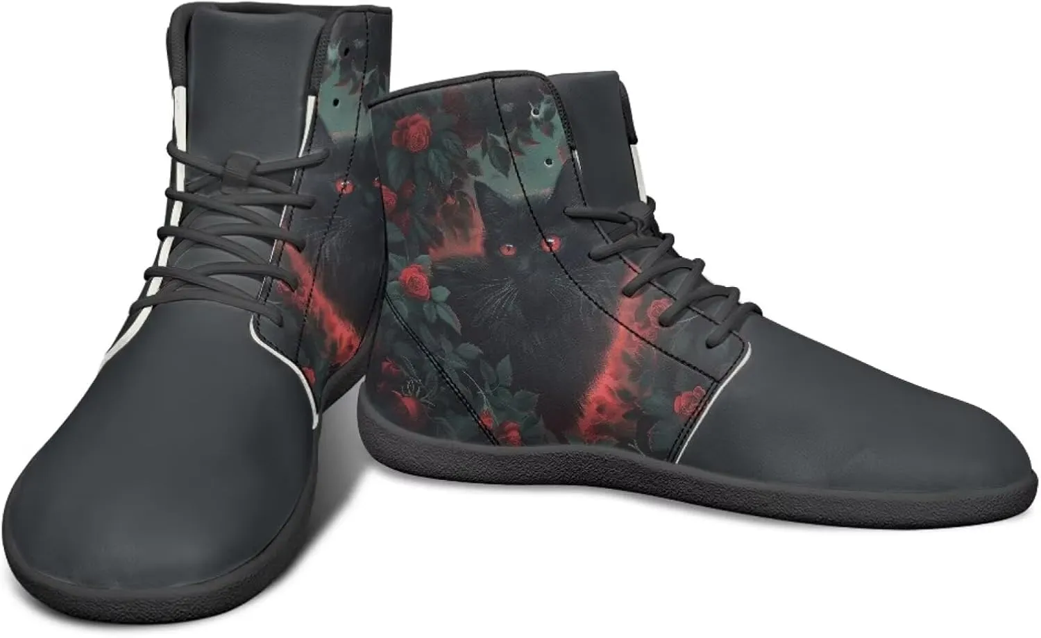 High Top Animal Design Barefoot Shoes Men, Wide Toe, Rubber Sole Sneakers for Running & Zero-Drop Shoes with Ground Feel