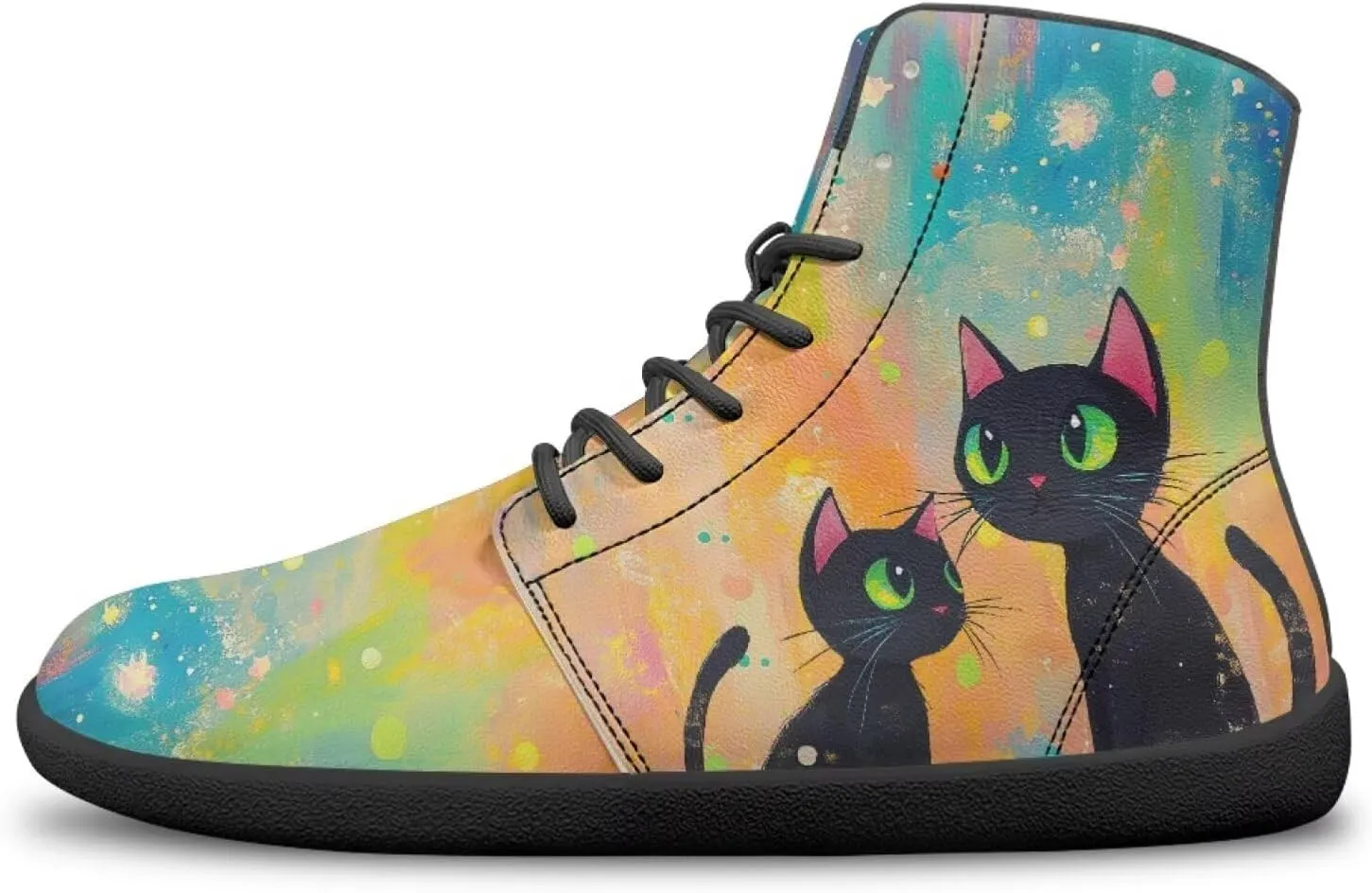 High Top Animal Design Barefoot Shoes Men, Wide Toe, Rubber Sole Sneakers for Running & Zero-Drop Shoes with Ground Feel