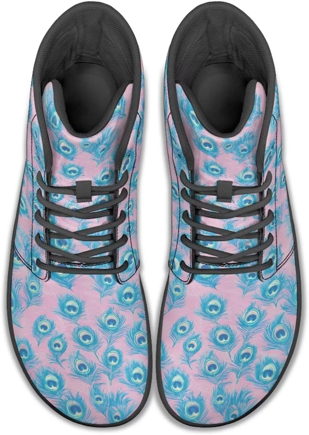 High Top Animal Design Barefoot Shoes Men, Wide Toe, Rubber Sole Sneakers for Running & Zero-Drop Shoes with Ground Feel