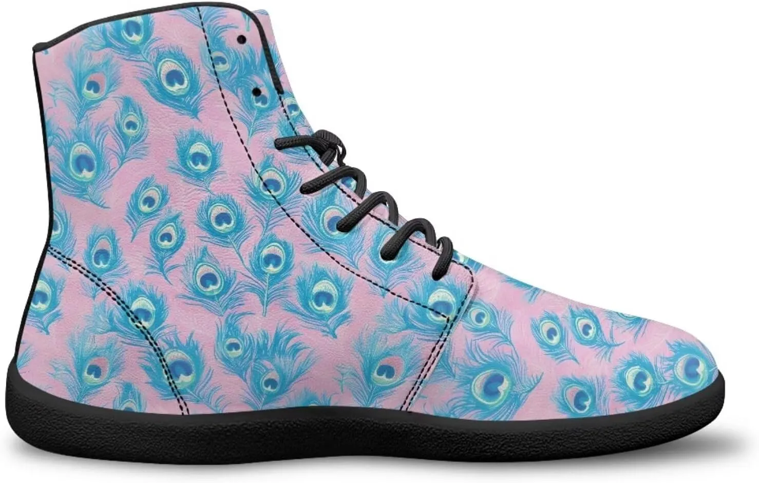 High Top Animal Design Barefoot Shoes Men, Wide Toe, Rubber Sole Sneakers for Running & Zero-Drop Shoes with Ground Feel