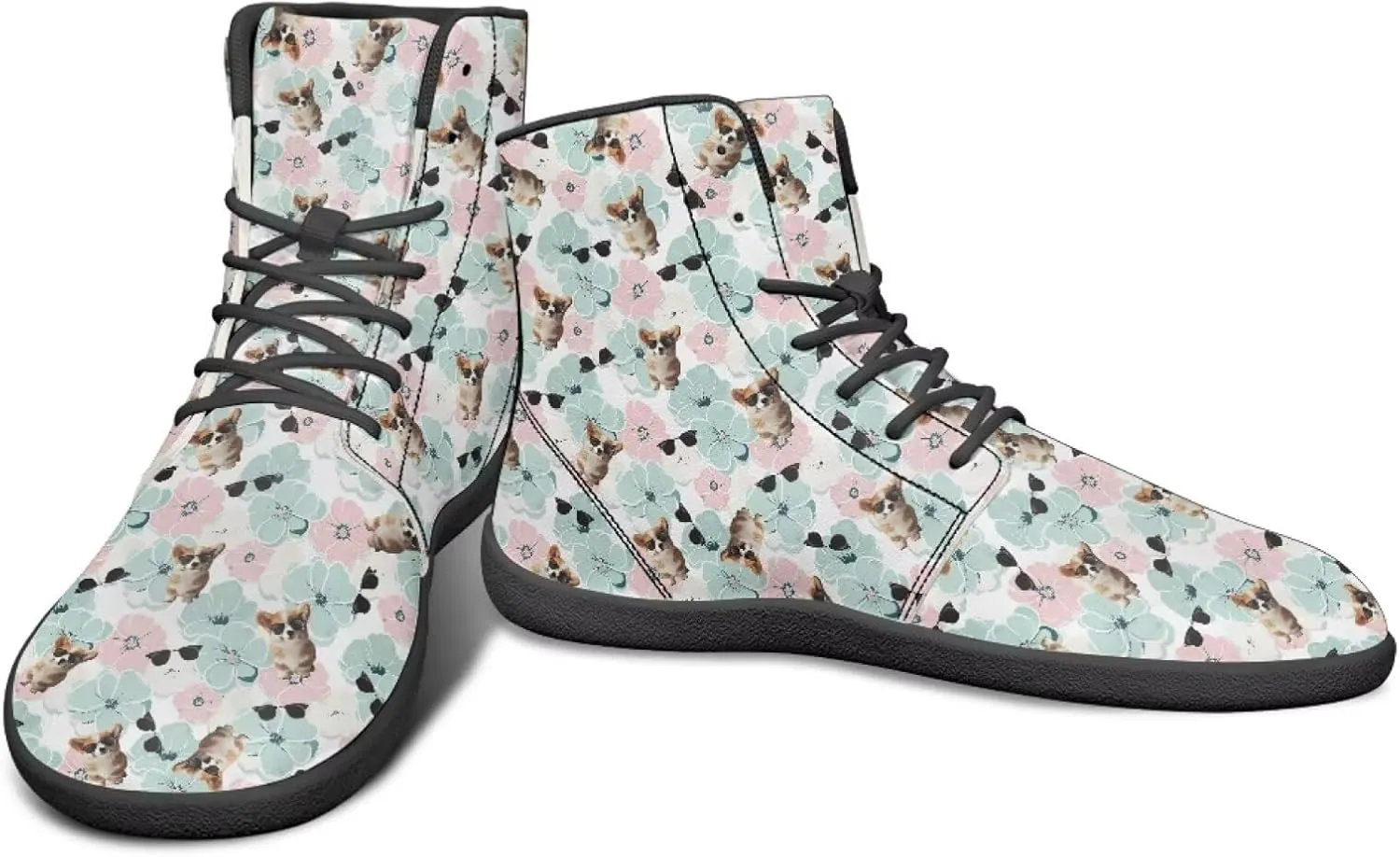 High Top Animal Design Barefoot Shoes Men, Wide Toe, Rubber Sole Sneakers for Running & Zero-Drop Shoes with Ground Feel