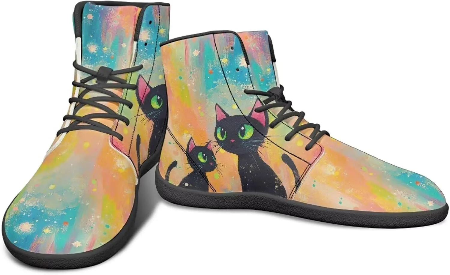 High Top Animal Design Barefoot Shoes Men, Wide Toe, Rubber Sole Sneakers for Running & Zero-Drop Shoes with Ground Feel