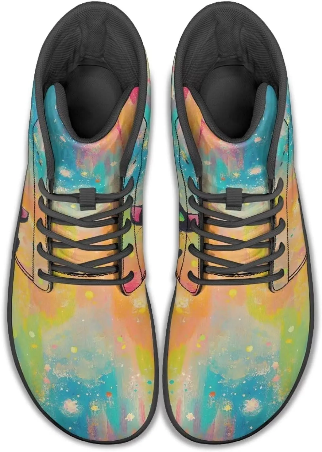 High Top Animal Design Barefoot Shoes Men, Wide Toe, Rubber Sole Sneakers for Running & Zero-Drop Shoes with Ground Feel
