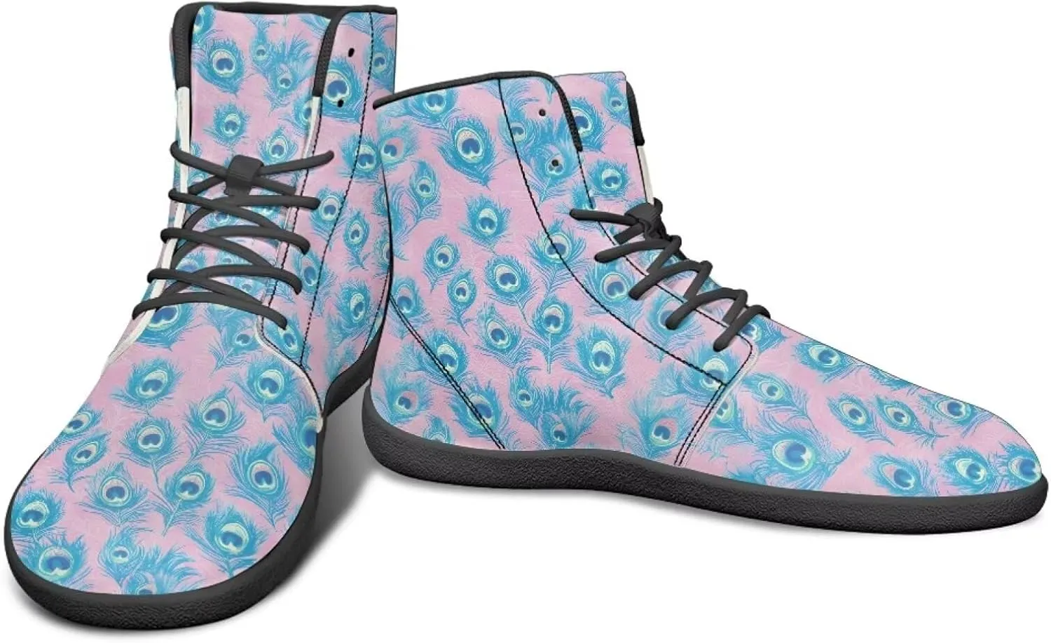 High Top Animal Design Barefoot Shoes Men, Wide Toe, Rubber Sole Sneakers for Running & Zero-Drop Shoes with Ground Feel