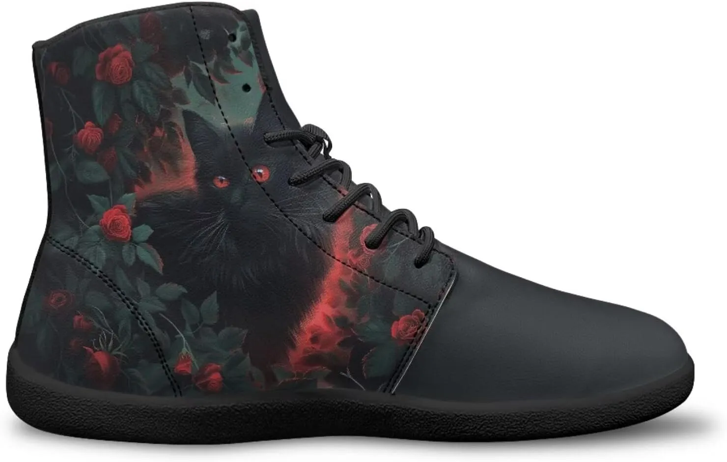 High Top Animal Design Barefoot Shoes Men, Wide Toe, Rubber Sole Sneakers for Running & Zero-Drop Shoes with Ground Feel