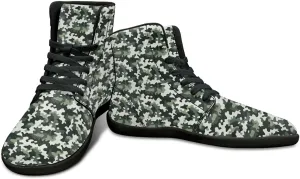 High Top Camo Design Barefoot Shoes for Men - Grounded Footwear, Barefoot Boots, Zero Drop Running Shoes