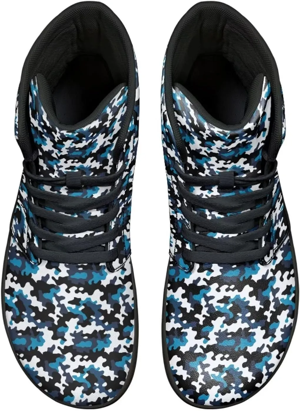 High Top Camo Design Barefoot Shoes for Men - Grounded Footwear, Barefoot Boots, Zero Drop Running Shoes