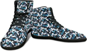 High Top Camo Design Barefoot Shoes for Men - Grounded Footwear, Barefoot Boots, Zero Drop Running Shoes