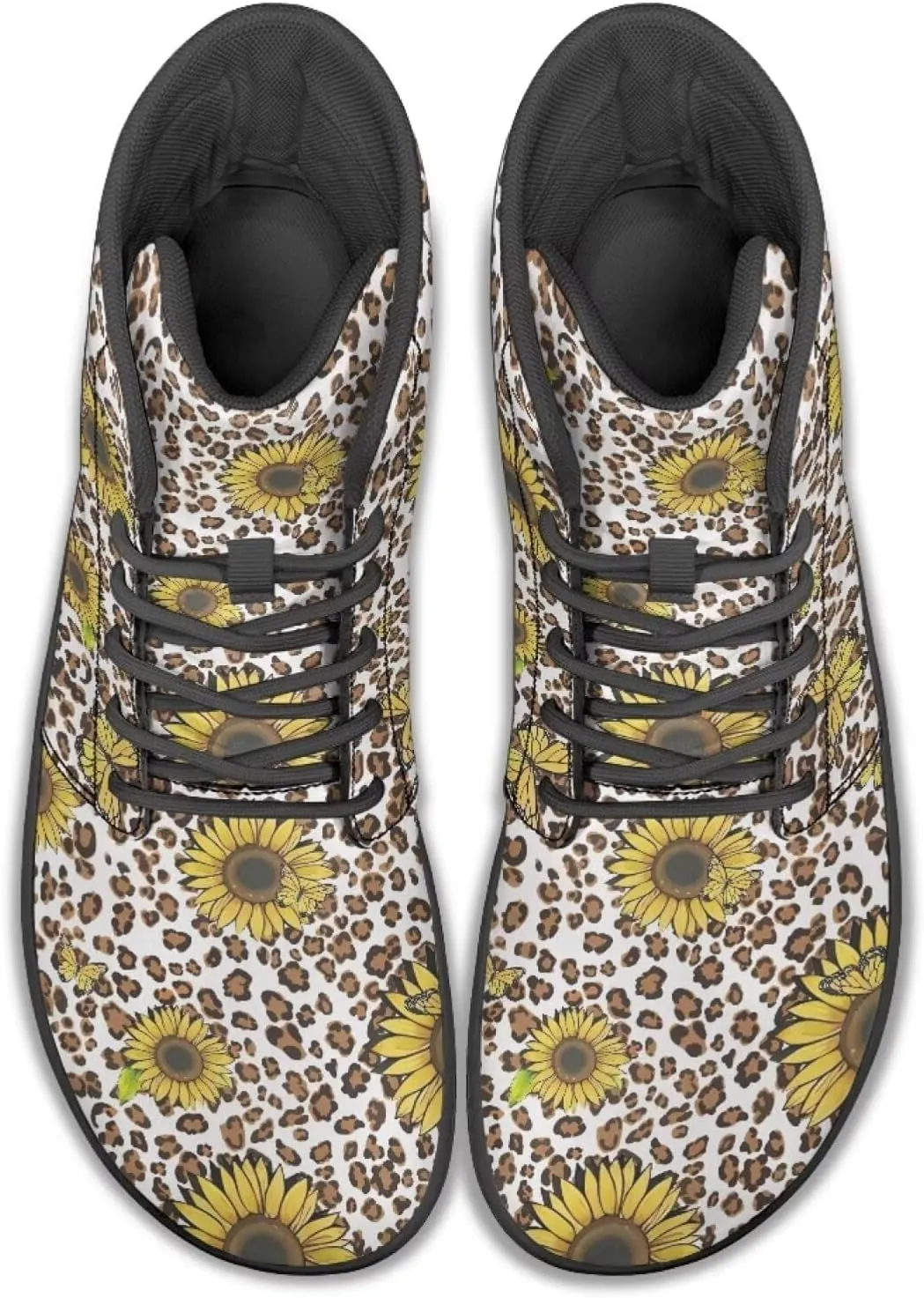 High Top Flower Pattern Zero-Drop Barefoot Shoes for Men Women Lightweight Minimalist Shoes for Running and Hiking Activities