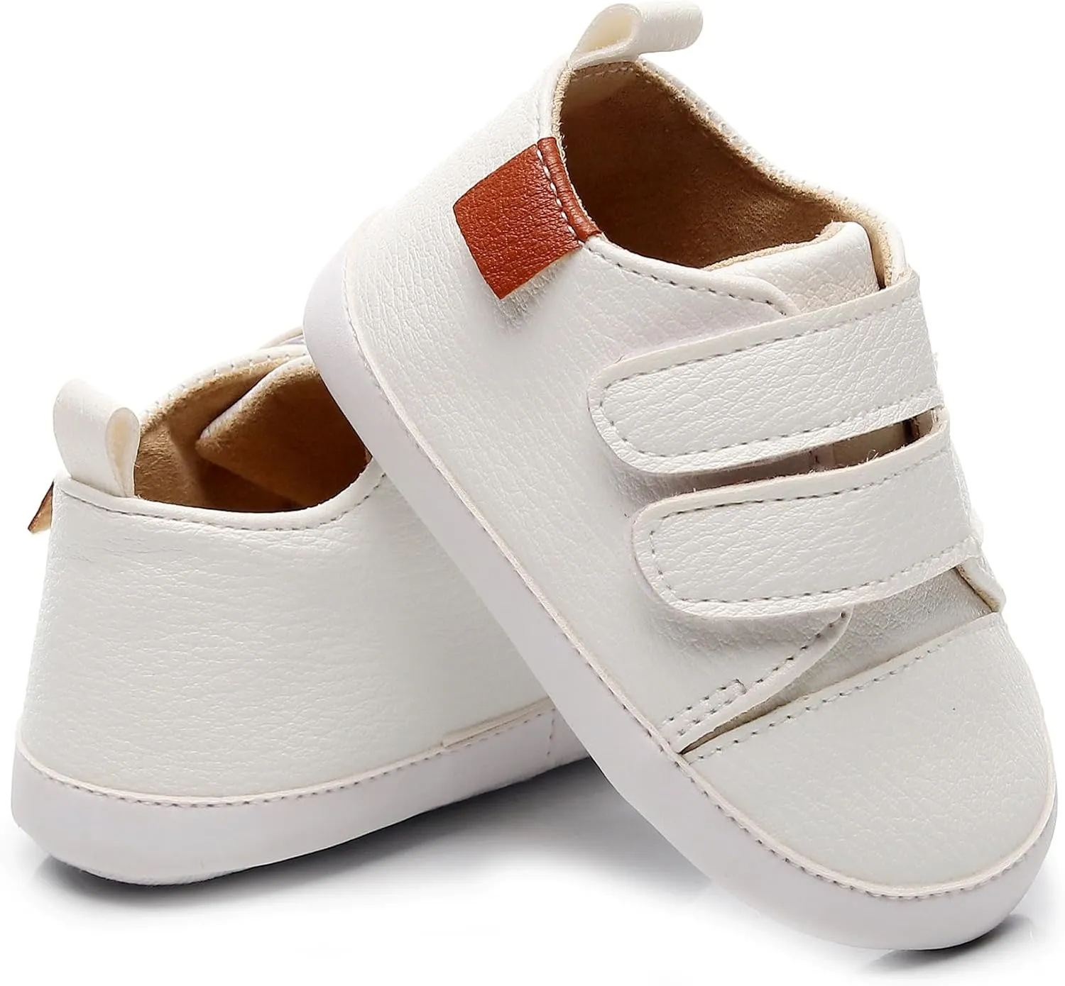 HONGTEYA Baby Boys Girls Shoes Infant Sneakers Baby Moccasins Pu Leather Soft Sole Anti-Slip Flats Toddlers First Walkers Newborn Crib Shoes Tennis Sports Shoes Outdoor Indoor