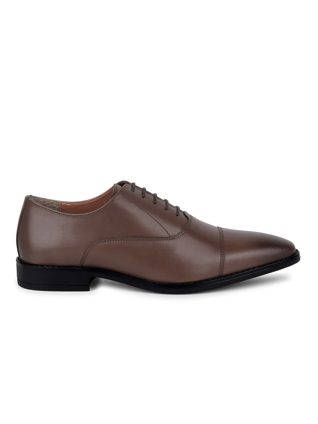 Italian Crust Leather Derby Brunette Brown Shoes for Men